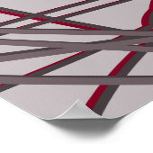 Poster Design Abstrait moderne gris et bordeaux (Coin)