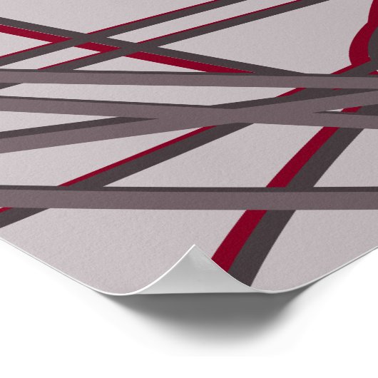 Poster Design Abstrait moderne gris et bordeaux (Coin)