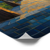 Poster Design abstrait moderne Or Orange Bleu européen (Coin)