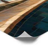 Poster Design abstrait moderne Or Orange Bleu européen (Coin)