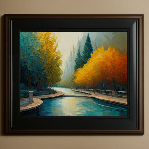 Poster Design abstrait moderne Or Orange Bleu européen