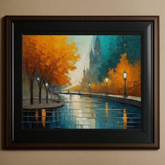 Poster Design abstrait moderne Or Orange Bleu européen