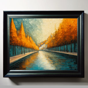 Poster Design abstrait moderne Or Orange Bleu européen