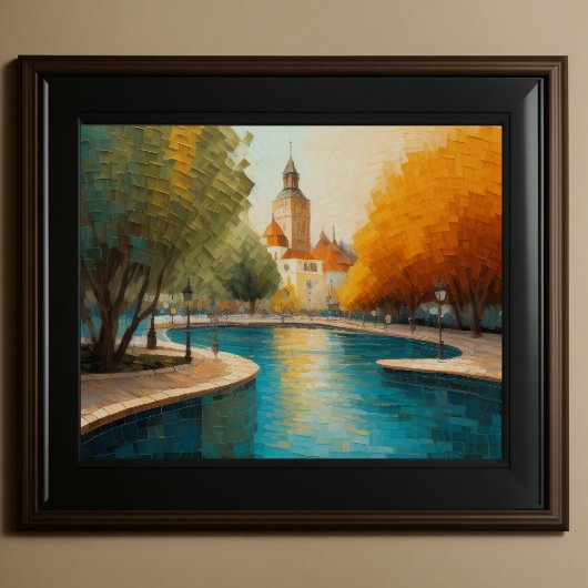 Poster Design abstrait moderne Or Orange Bleu européen