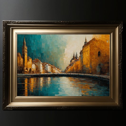 Poster Design abstrait moderne Or Orange Bleu européen