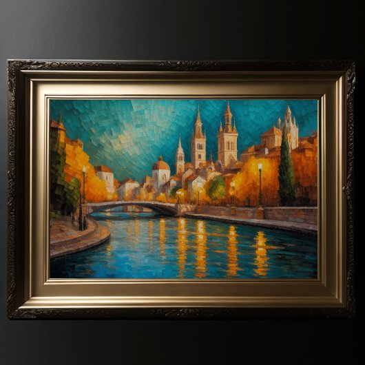 Poster Design abstrait moderne Or Orange Bleu européen