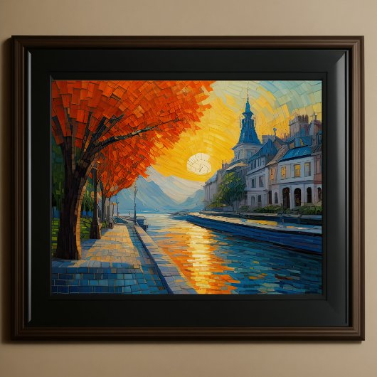 Poster Design abstrait moderne Or Orange Bleu européen