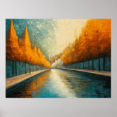 Poster Design abstrait moderne Or Orange Bleu européen (Devant)