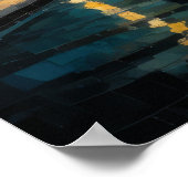 Poster Design abstrait moderne Or Orange Bleu européen (Coin)