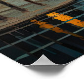 Poster Design abstrait moderne Or Orange Bleu européen (Coin)