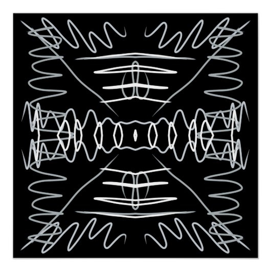 Poster Design abstrait noir et blanc (Devant)
