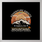 Poster Design "Adventure Await-Explore the mountain" (Devant)