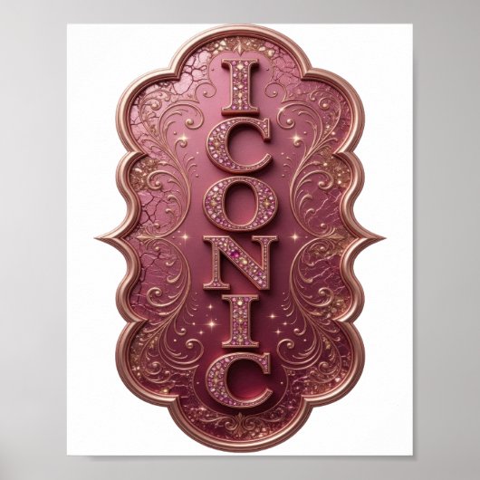 Poster Design audacieux ICONIC rose vif (Devant)