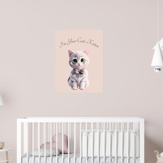 Poster Design avec chaton gris mignon (Pépinière 2)