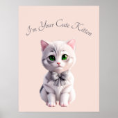 Poster Design avec chaton gris mignon (Devant)
