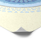 Poster Design circulaire à fleurs bleu et crème Abstrait  (Coin)
