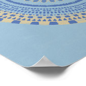 Poster Design circulaire bleu et bronze Abstrait (Coin)