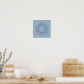Poster Design circulaire bleu et bronze Abstrait (Cuisine)