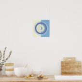 Poster Design circulaire bleu et crème Abstrait (Cuisine)