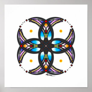 Poster Design circulaire en verre tendu