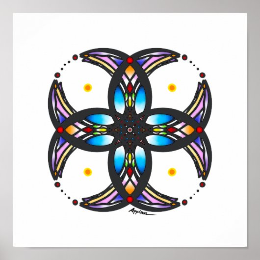 Poster Design circulaire en verre tendu (Devant)