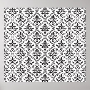 Poster Design classique vintage Damask sans joint