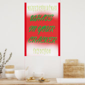 Poster Design d'affiche de Noël en vert rouge blanc texte (Cuisine)