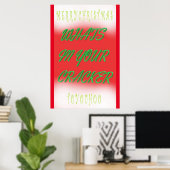 Poster Design d'affiche de Noël en vert rouge blanc texte (Bureau à domicile)