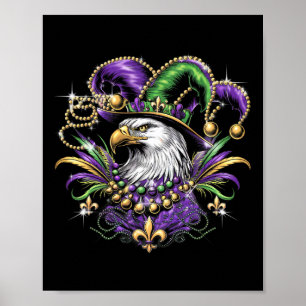 Poster Design d'aigle coloré pour Mardi Gras Party Celebr