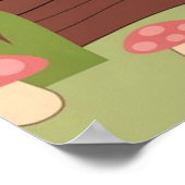 Poster Design d'anniversaire des enfants mignons avec ren (Coin)