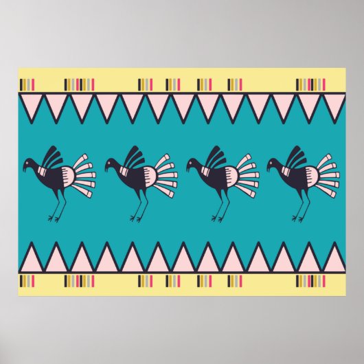 Poster design d'art africain Abstrait. Trib à main (Devant)