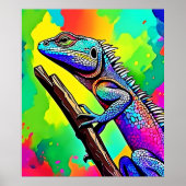 Poster Design d'art Lizard coloré (Devant)