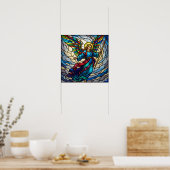 Poster Design d'art Serene Staint Glass Angel (Cuisine)