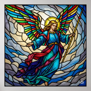 Poster Design d'art Serene Staint Glass Angel