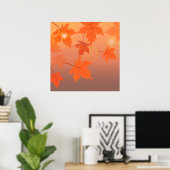 Poster Design d'automne avec feuilles d'érable et effet b (Bureau à domicile)