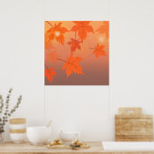 Poster Design d'automne avec feuilles d'érable et effet b (Cuisine)