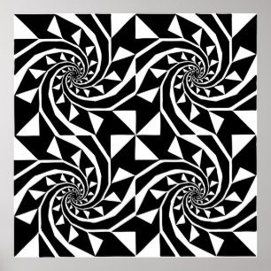 Poster Design de bord noir et blanc, art ornemental, mais