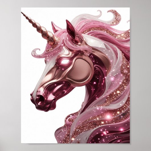 Poster Design de citation de LICORNE argenté élégant (Devant)