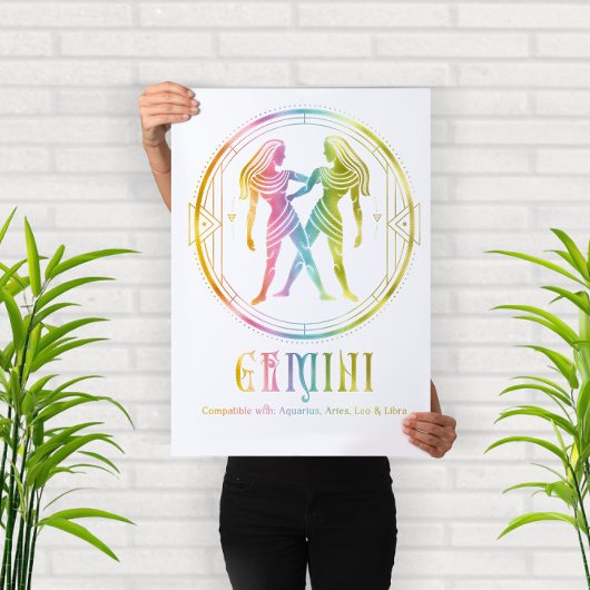 Poster Design de compatibilité Zodiac Gemini