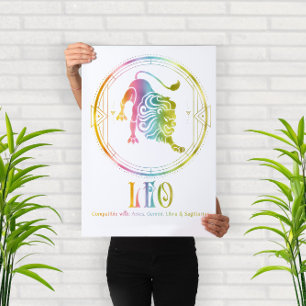 Poster Design de compatibilité Zodiac Leo