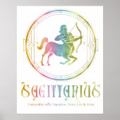Poster Design de compatibilité Zodiac Sagittarius (Devant)