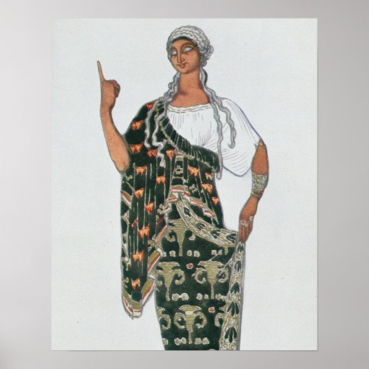 Poster Design de costume de Phedre, 1917 (litho couleur) (Devant)