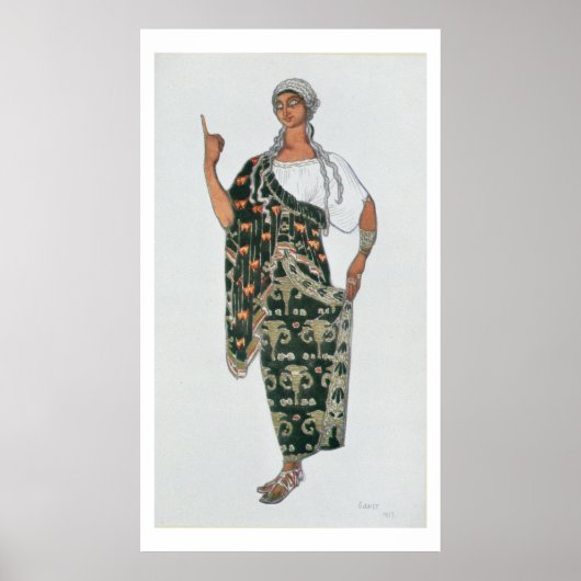 Poster Design de costume de Phedre, 1917 (litho couleur) (Devant)