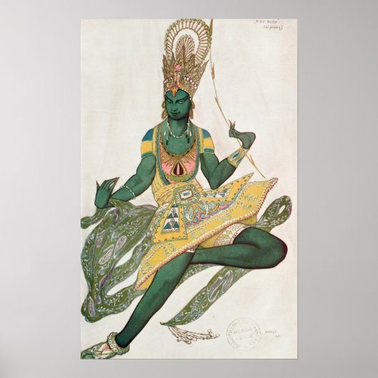 Poster Design de costume pour Nijinsky comme le "Dieu ble (Devant)