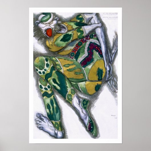 Poster Design de costume pour Seefenfel, de Sadko, 1917 ( (Devant)