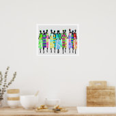 Poster Design de crayon couleur pour femmes africaines (Cuisine)