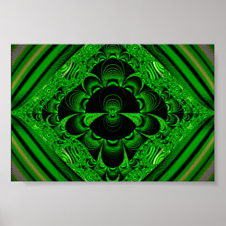 Poster Design de diamant géométrique vert vibre