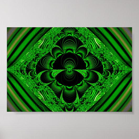 Poster Design de diamant géométrique vert vibre (Devant)