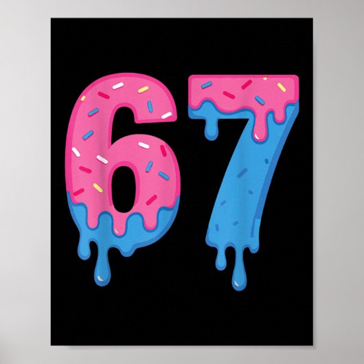 Poster Design de Donut 67 Mème Amusant Six Sept Paillette (Devant)