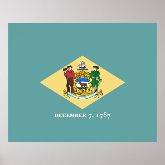 Poster Design de drapeau d'état du Delaware (Devant)